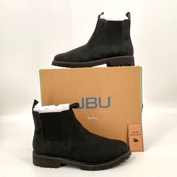 JBU Kai Chelsea Ankle Boot Size 12 Black Water‑Resistant Leather Slip‑On - Picture 1 of 13